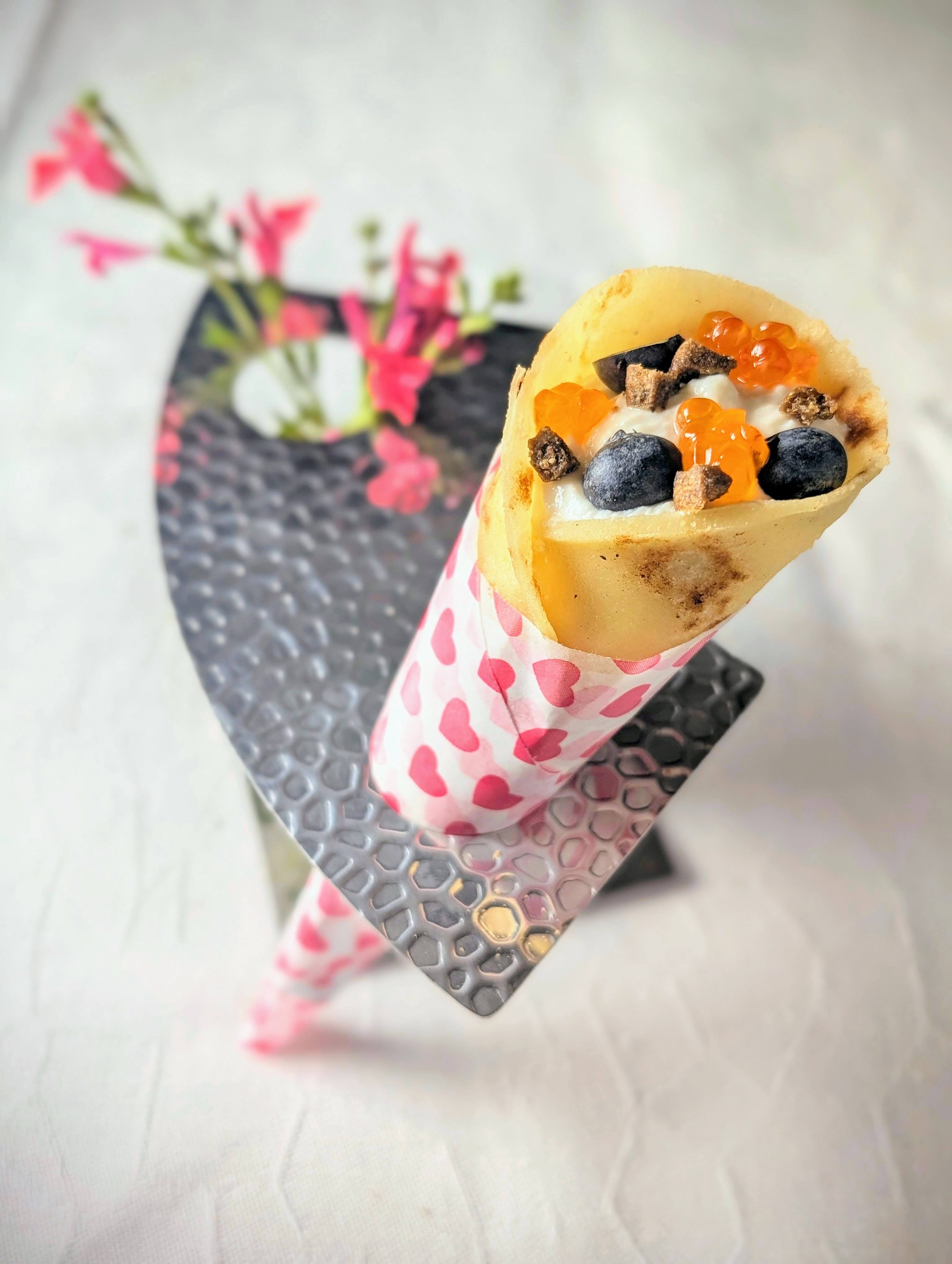 Photo de présentation en duo de crêpes garnies