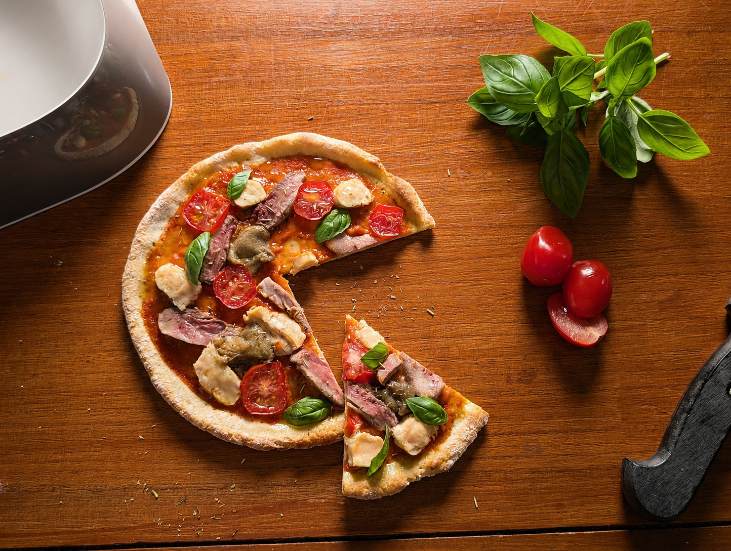 Photo de présentation de la pizza à la volaille pour chien